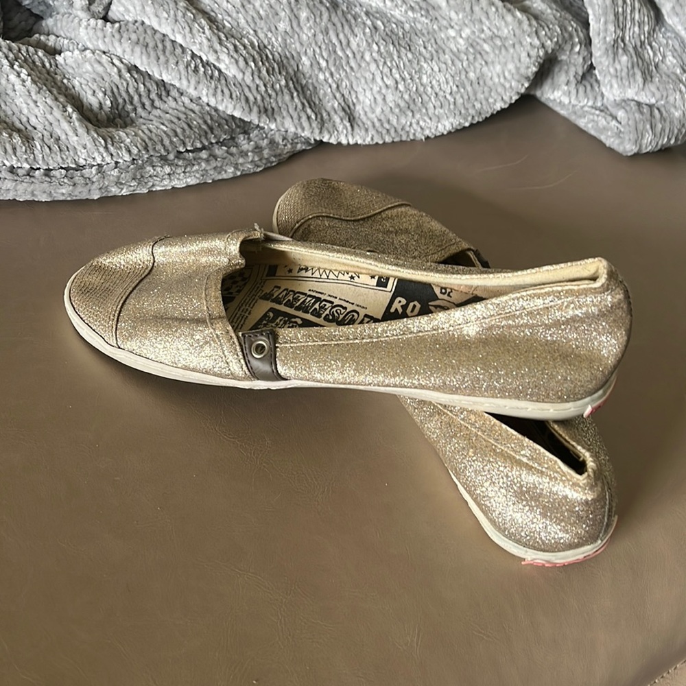 Price reduced!! Rock & Candy by Zigi, gold glitter slip on shoes